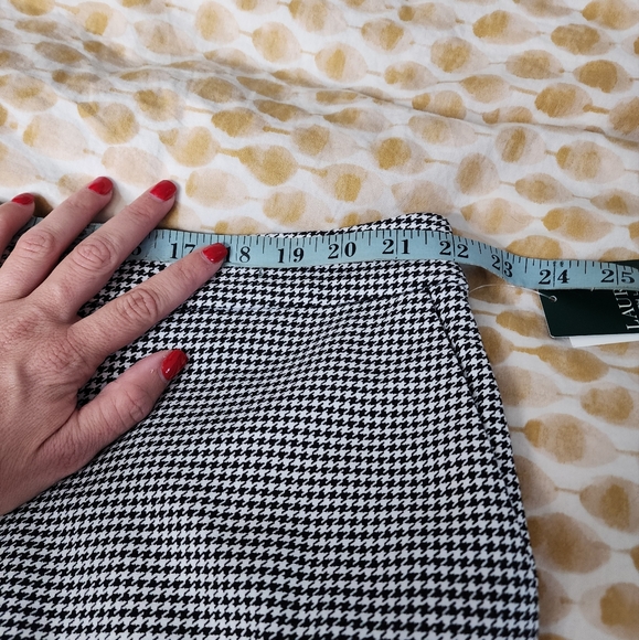 NWT Lauren Ralph Lauren Houndstooth Mid Rise Cropped Pants Black Womens Size 18W - Picture 12 of 14